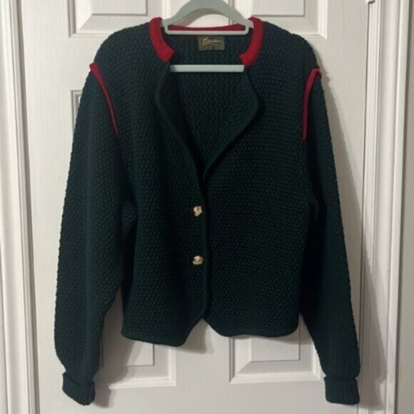 Classic Black and Red Women's Sweater - Picture 1 of 8